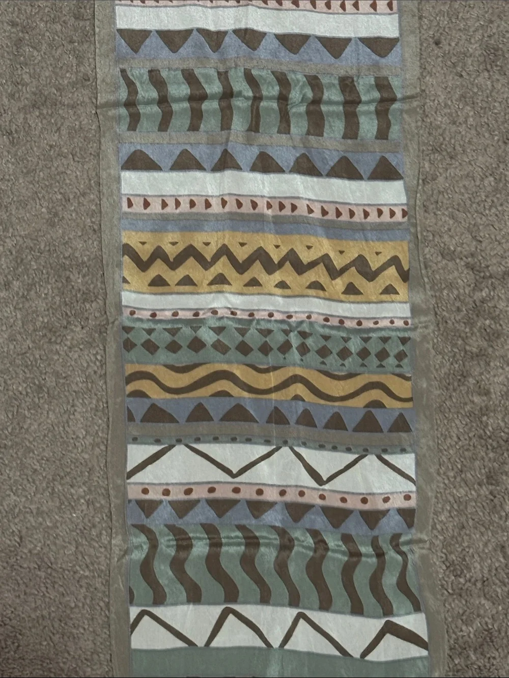 Vintage Liz Claiborne Silk Scarf-Taupe/Tan/Green-GUC